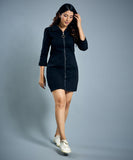 keep it casual black denim dress