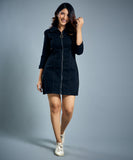 keep it casual black denim dress