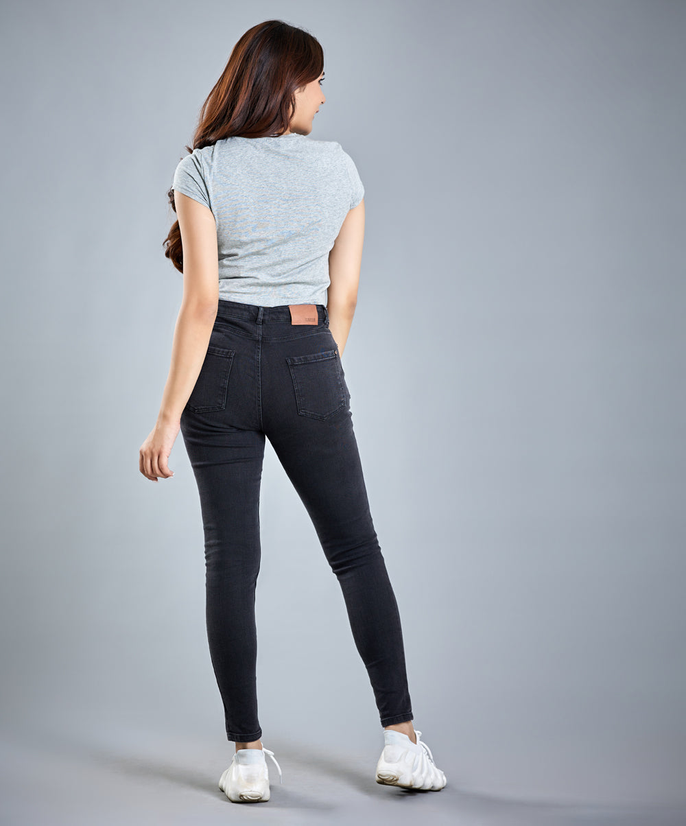 mid waist black jean 1