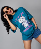 Oversize Blue Dont Do Mornings Tshirt